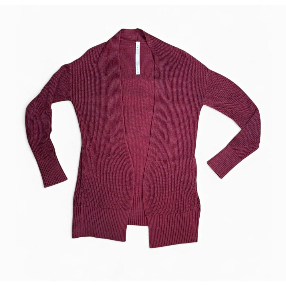 Lululemon Cashlu Sweater Wrap Cardigan Ribbed Knit XS/S Maroon
